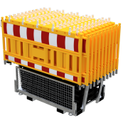 SET | with 20 panel fence | and 21 base plates | on twin pallet | with lamp adapter | with red/white foil, type RA2/B | type of barrier NOX yellow
